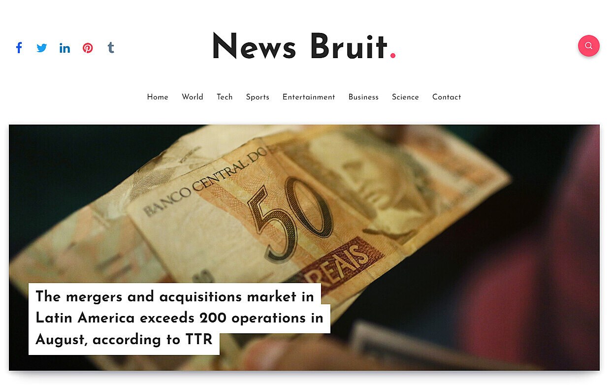 The mergers and acquisitions market in Latin America exceeds 200 operations in August, according to TTR